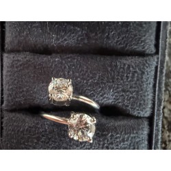 Exklusiver 18K Weissgold-Diamantring mit 2 Brillanten – 1.40 ct TW/VS – Schätzung vorhanden