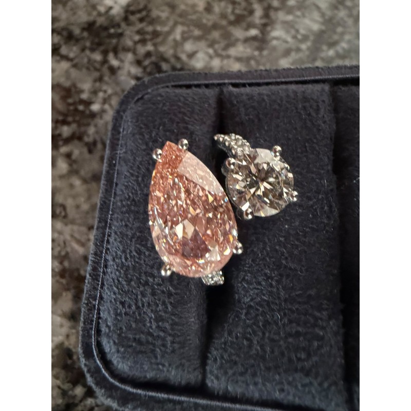 Exklusiver 18K Weissgold-Diamantring mit 5.51 ct Pink Diamond & 1.77 ct Brillant