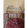 Antiker Barwagen aus Messing – eleganter Servierwagen mit Glasablagen & stilvoller Vintage-Optik