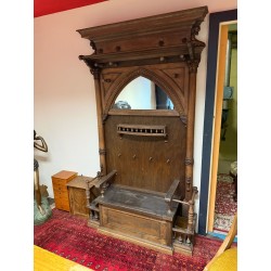 Antike Garderobe aus Holz –...